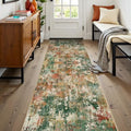 Washable Runner 2'x8' Abstract Area Rug for Hallway Green Multi (Green/Orange/Red/Blue / 2' x 8' (Runner))