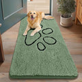 Dog Door Mat for Muddy Paws (48"X30" / Olive Green and Black)