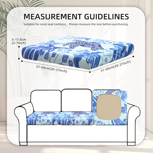 8 Pcs Outdoor Cushion Covers (Sea Turtle / 8PCS)