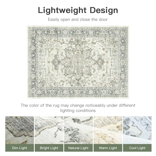 5x7 Taupe Grey Rugs for Bedroom Living Room (Sunflower Grey/Taupe / 5' x 7' (Rectangular))