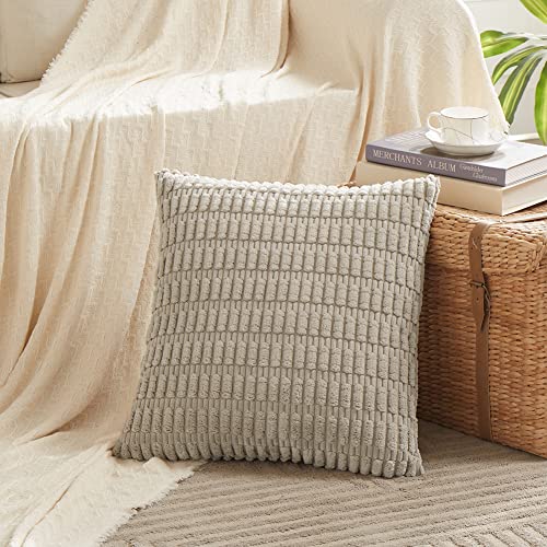 4 Packs Decorative Throw Pillow Covers for Living Room Couch Bed (18" x 18" (Pack of 4) / Neutral)