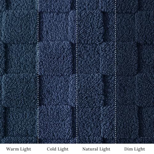 3D Checkered Fleece Twin Blanket for Bed (Navy Blue / Twin (60"x80"))