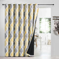 Moroccan 100% Blackout Sliding Door Curtains Yellow Grey 100x96x1 (Grommet | Yellow and Grey / 100"W x 96"L (Pack of 1))