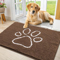 Dog Door Mat for Muddy Paws (36"X24" / Coffee and White)