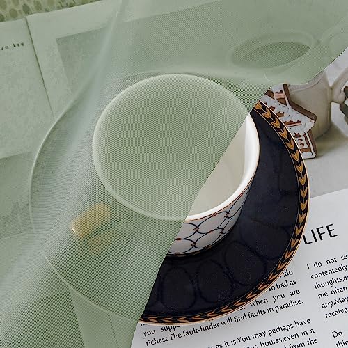 Sage Green Sheer Curtains 96 Inch Length 2 PCS (40"W x 96"L (Pack of 2) / Sage Green)