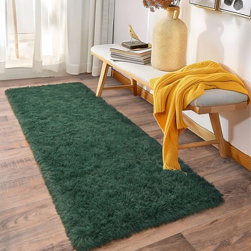 Soft Runner Rugs for Bedroom Hallways (2' x 6' (2 pcs) / Green)