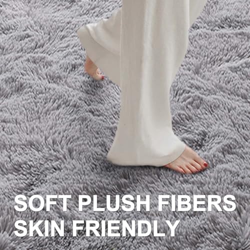 6x9 Ft Large Shag Rugs for Living Room Decor (Ec Light Grey / 6' X 9' (Rectangular))