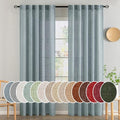 Dusty Blue Linen Curtains 42x84 Inch Length for Bedroom (42"W x 84"L (Pack of 2) / Stone Blue)