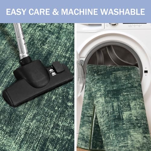 Abstract Area Rugs 9x12 Ft Washable Large Rugs for Living Room (Dark Green / 9' x 12' (Rectangular))