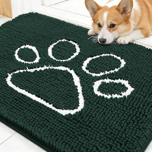 Dog Door Mat for Muddy Paws 30x20 (Blackish Green / 30" X 20")