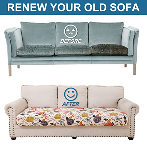Printed Couch Cushion Covers (Orange / Seat Large)