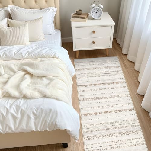 Runner Rug Kitchen Washable Rugs (Beige Brown / 3' X 8' (Runner))