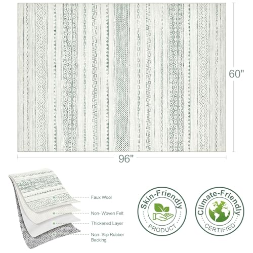 Green Rug Living Room 5x8 (Green / 5' X 8' (Rectangular))