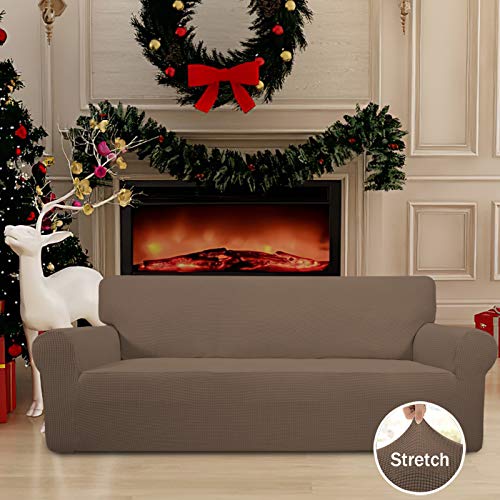 Stretch Oversized Sofa Couch Slipcover Washable Brown (X-Large Sofa / Brown)