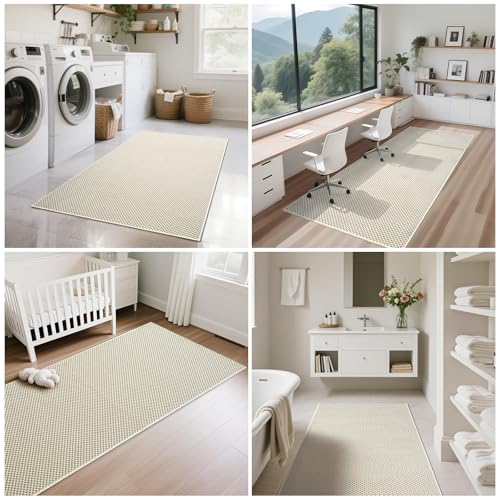 Indoor Front Door Mat Entryway Rug Non Slip Washable Beige 2x3 ft (Beige / 2' x 3')