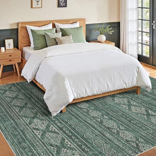 7x9 Area Rugs Living Room (Dark Green / 7' X 9' (Rectangular))