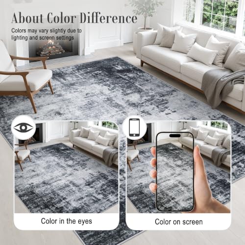 10x14 Area Rug Living Room (Dark Black / 10' x 14' (Rectangular))