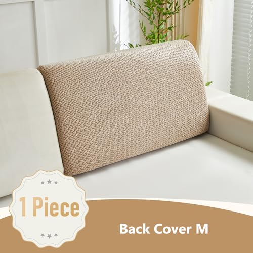 Couch Cushion Covers for Sofa Couch Covers Wear (Texture-light Coffee / Medium Back Cover)