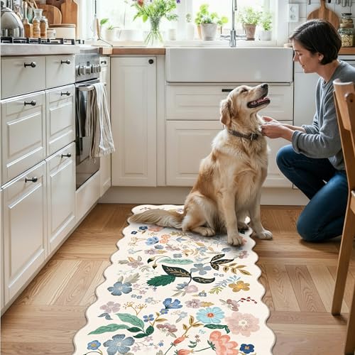 Washable 2x4 Entryway Area Rugs (2x4 / Cream/Floral)