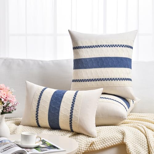 Set of 1 Dusty Blue Vintage Euro Decorative Throw Pillow Cover 26x26 Inch for Couch Bed Sofa Chair Bedroom (26" x 26" (Pack of 1) / Dusty Blue)