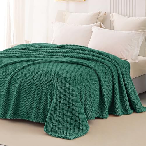 Soft Fleece King Size Bed Blanket (Emerald Green / King(90x104 In))