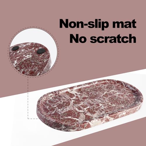 Norway Natural Marble Tray (Rose Lepanto / 12" x 6" x 0.8")