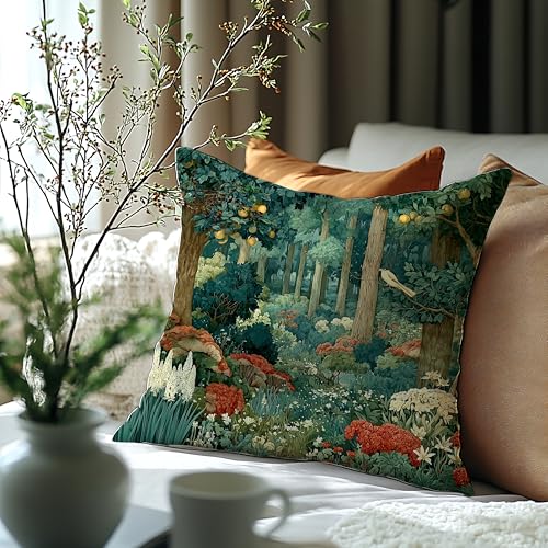 Rustic Forest Green Pillow Covers 18x18 Double (Forest-green Forest -27 / 18" x 18" (Pack of 1))