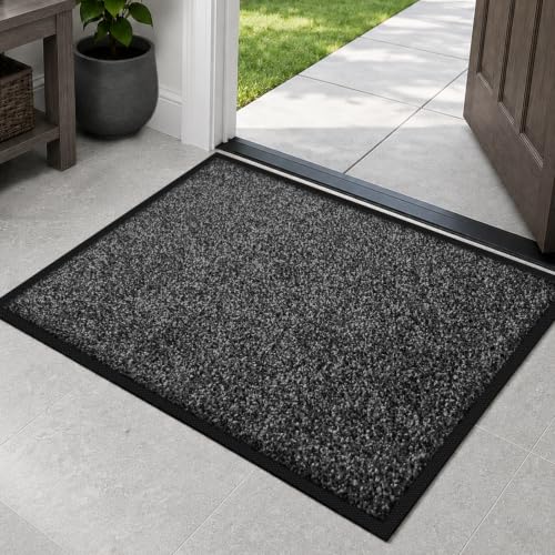 Super Absorbent Front Door Mat (Grey / 1'5" x 2'6" (Rectangular))