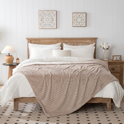 90x104 Inch Brown King Size Blanket (Light Brown / King(90x104))