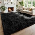 Black Shag Kids Area Rug 5x8 for Boys Bedroom Living Room Playroom (Black / 5' x 8' (Rectangular))