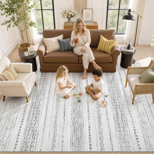 Boho 4x6 Area Rug Living Room Rugs Machine Washable Color Gray (Color Gray / 4' X 6' (Rectangular))