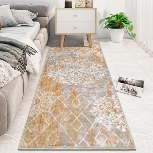 HEBE Hallway Runner Rug 2'x6' (Rust/Beige / 2' x 6' (Rectangular))