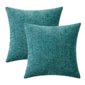 Soft Chenille Euro Throw Pillow Covers Teal 22x22 Inch Pack of 2 (22" x 22" (Pack of 2) / Teal)