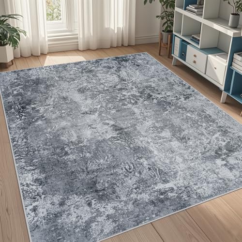 5x7 Area Rugs for Living Room Washable Bedroom Dining Room Black (Black / 5' x 7' (Rectangular))