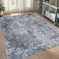 5x7 Area Rugs for Living Room Washable Bedroom Dining Room Black (Black / 5' x 7' (Rectangular))