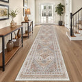 3x18 Long Runner Rugs for Hallway Vintage Washable Rug (Orange / 3' x 18' (Runner))