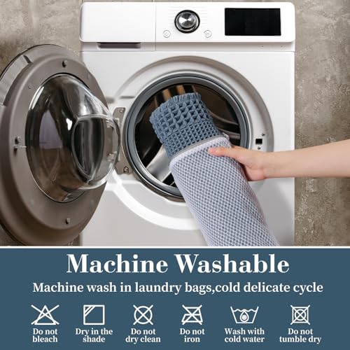 Waffle Bath Mat for Bathroom (Blue / 17" X 24")