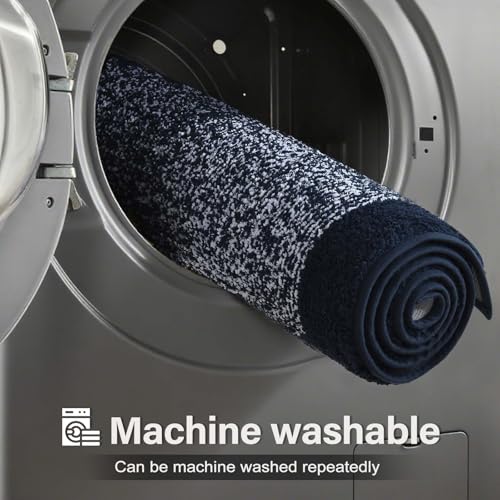 Bathroom Rugs 24x17 Non Slip Washable (Dark Blue / 1'5" x 2' (Rectangular))