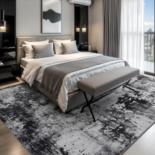 5x7 Area Rugs for Living Room (03-black Grey / 5' x 7' (Rectangular))