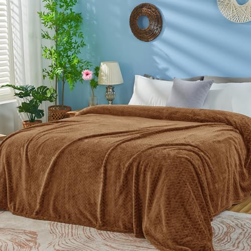 Chocolate Brown Fleece Throw Blanket for Couch (Chocolate Brown / Throw/Travel-50x60 IN)