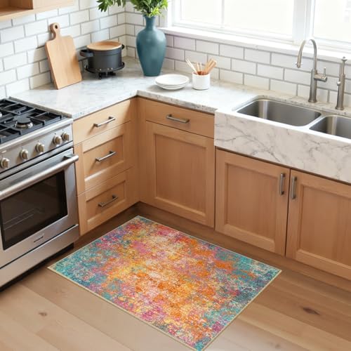 Washable 2'x3' Abstract Area Rug for Living Room Starlight (Starlight / 2' x 3' (Rectangular))