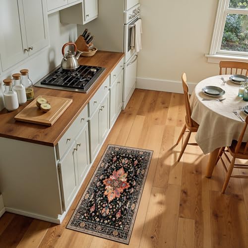 Washable Area Rug (Black/Colorful / 2' x 4' (Rectangular))