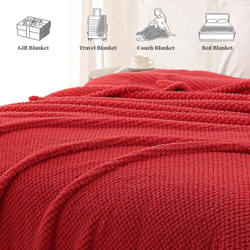 Extra Large Soft Fleece Throw Blanket for Couch (Red / Throw(50x70 In))