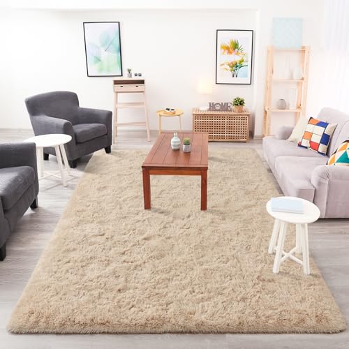 Soft Area Rugs for Bedroom Living Room Plush Fluffy Rug 3x5 Feet (Camel / 3' x 5' (Rectangular))