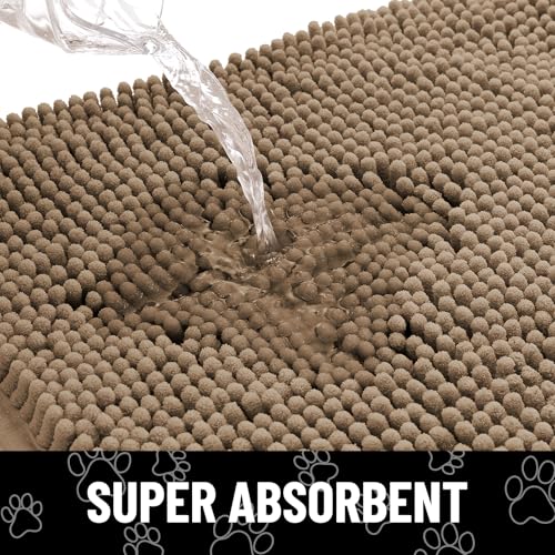 Dog Door Mat for Muddy Paws (70"X24" / Camel and Black)