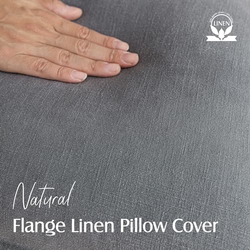 Linen Solid Decorative Throw Pillow Covers 20x20 Inch Grey (20" x 20" (Pack of 2) / Grey)