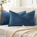 Chenille Poseidon Velvet Throw Pillow Covers 12x20 Set of 2 (Poseidon / 20" x 12" (Pack of 2))
