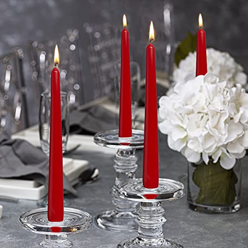 10 Count Unscented 10 Inch Red Household Taper Candles (Red / 10 Count)