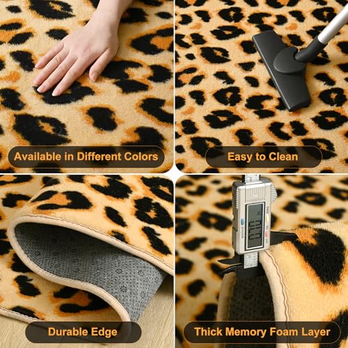 Soft Leopard Runner Rugs (2' x 6' (Runner) / Khaki)