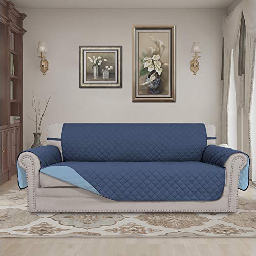 Reversible Couch Cover (Dark Blue/Light Blue / X-Large Sofa)